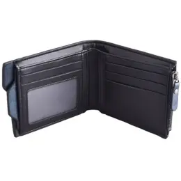 Urban Man Oxford 2 Piece PU Wallet & Cardholder Open